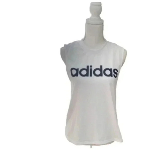 Adidas Logo White Training Tank Top Sz Sma… - Picture 1 of 12